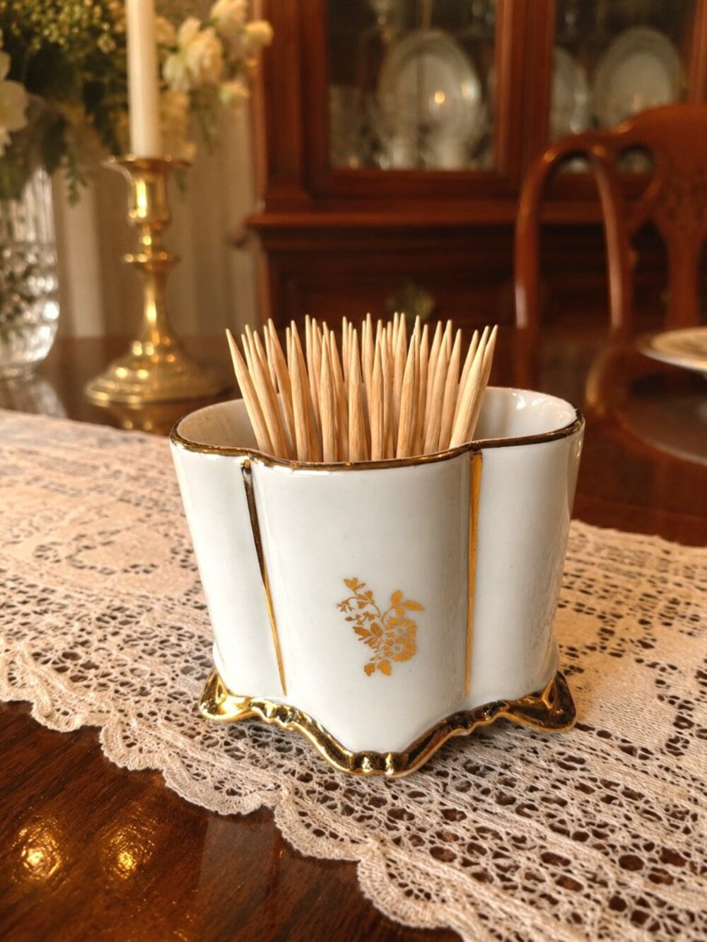 Vintage Fr St (Franz Stanek) Bavaria Porcelain Toothpick Holder, Vase SHIPS FREE